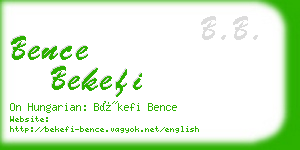 bence bekefi business card